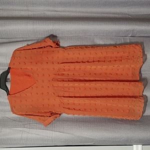 Short Sleeve Copper Colored Babydoll Dress Sz 1X
